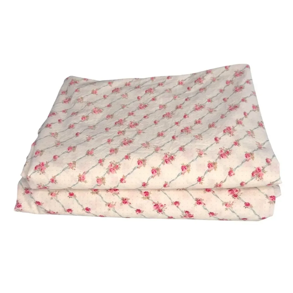 Simply Shabby Chic King Parlor Trellis Rose Sheets Floral Cottagecore Cotton 2PC